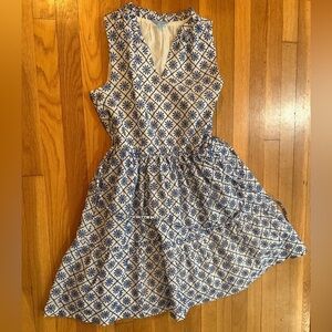 Draper James Blue and White Patterned Dress